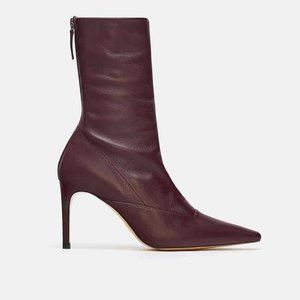Zara Leather Mid Calf Boots